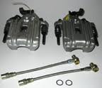 Mk4 Alloy rear caliper set with stainless steel brake lines (MK2, MK3, AND ALL CORRADO)