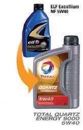 ELF TOTAL QUARTZ ENERGY 9000 SYNTHETIC TECHNOLOGY MOTOR OIL 5W40