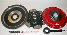 FST 228MM L/W Aluminum Flywheel W/ CLUTCHNET 6 PUCK SPRUNG HUB DISC (FITS VW MK5 JETTA RABBIT BEETLE W/ 2.5) Stage 3