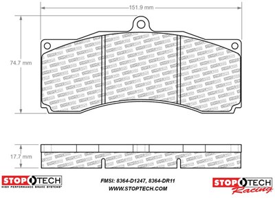 StopTech Performance Street Compounds brake pad for ST60 BBK