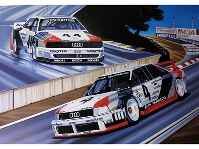 Audi 90 Turbo and 200 Turbo Autographed Racing Prints By Colin Carter